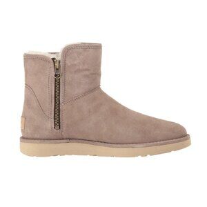 UGG Women's Short Zip Suede Winter Boots in Taupe